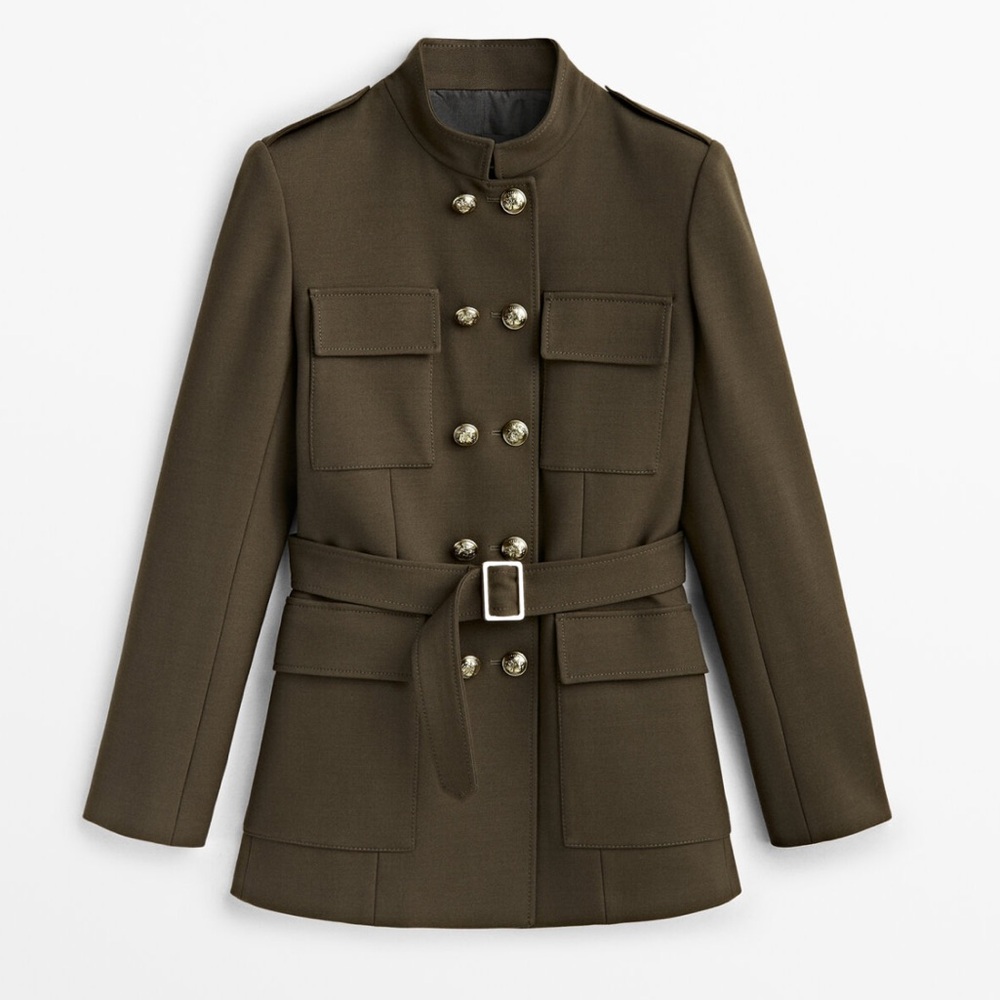 Massimo Dutti Utility Jacket with Gold Accents 4
